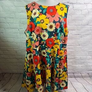 IXIA Bold Floral Colorful Flower Print Dress 2X